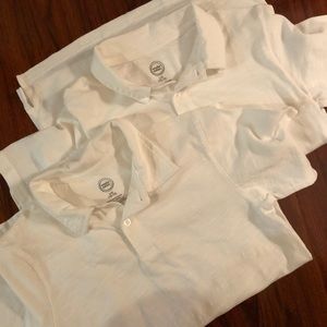 (2) Boys White Polo Shirts